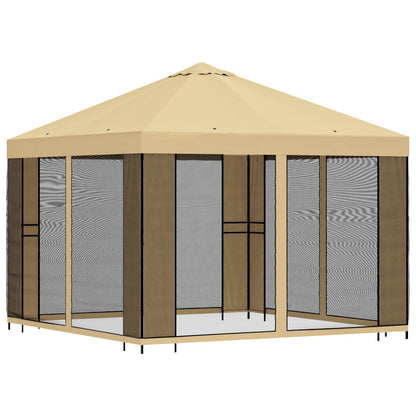 vidaXL Garden Gazebo with Sidewalls 3 x 3 m Cream Polyester and Steel 3