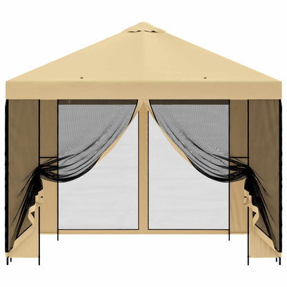 vidaXL Garden Gazebo with Sidewalls 3 x 3 m Cream Polyester and Steel 5