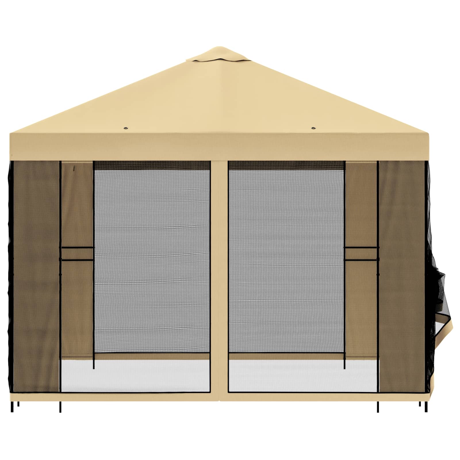 vidaXL Garden Gazebo with Sidewalls 3 x 3 m Cream Polyester and Steel 6