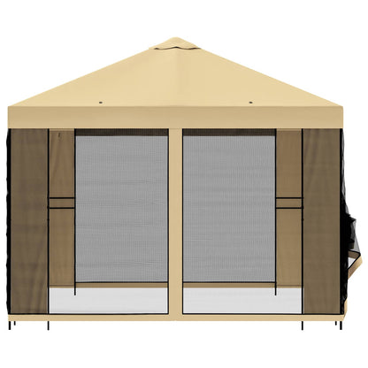 vidaXL Garden Gazebo with Sidewalls 3 x 3 m Cream Polyester and Steel 6