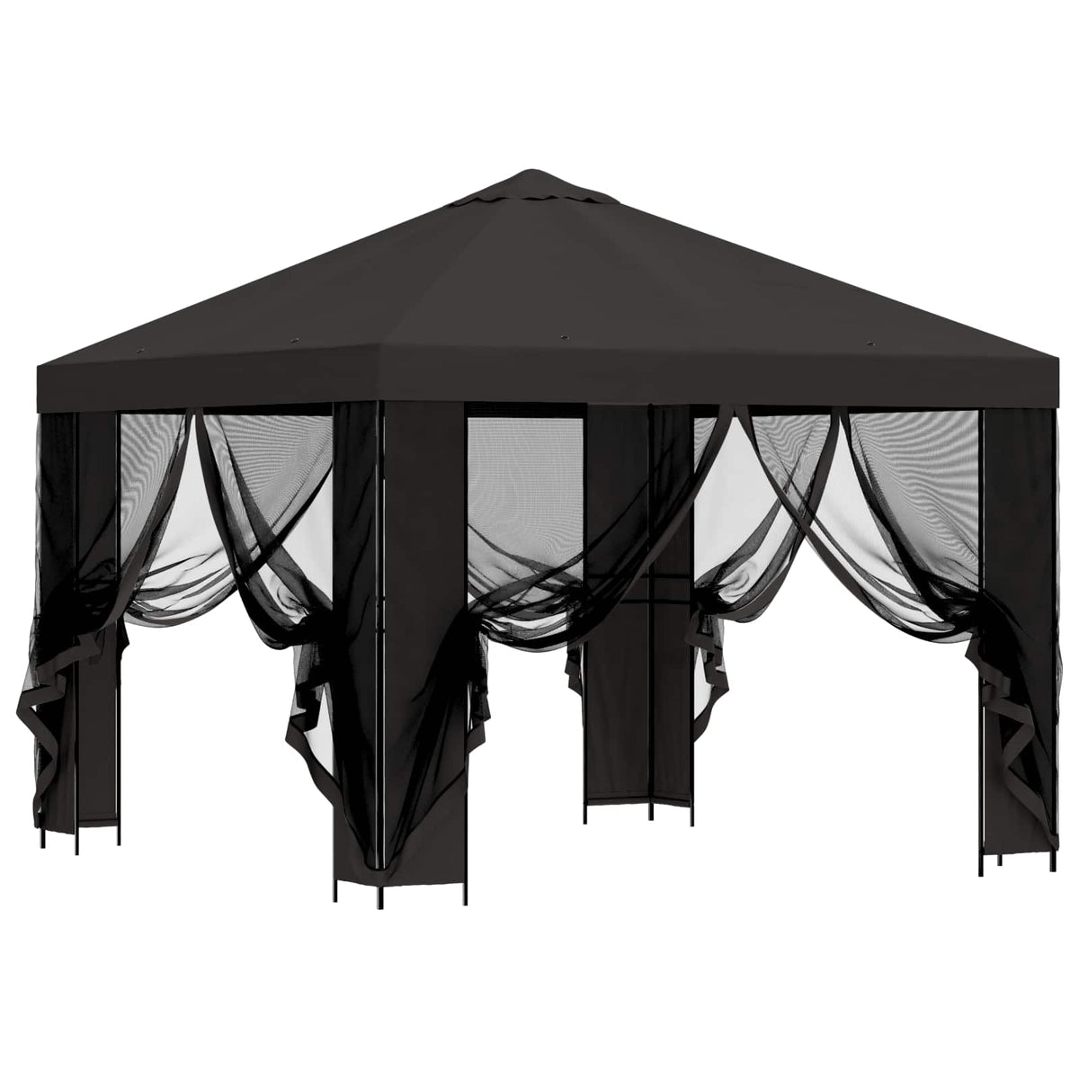 vidaXL Garden Gazebo with Sidewalls 3 x 3 m Anthracite 4