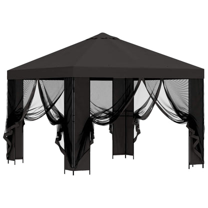 vidaXL Garden Gazebo with Sidewalls 3 x 3 m Anthracite 4