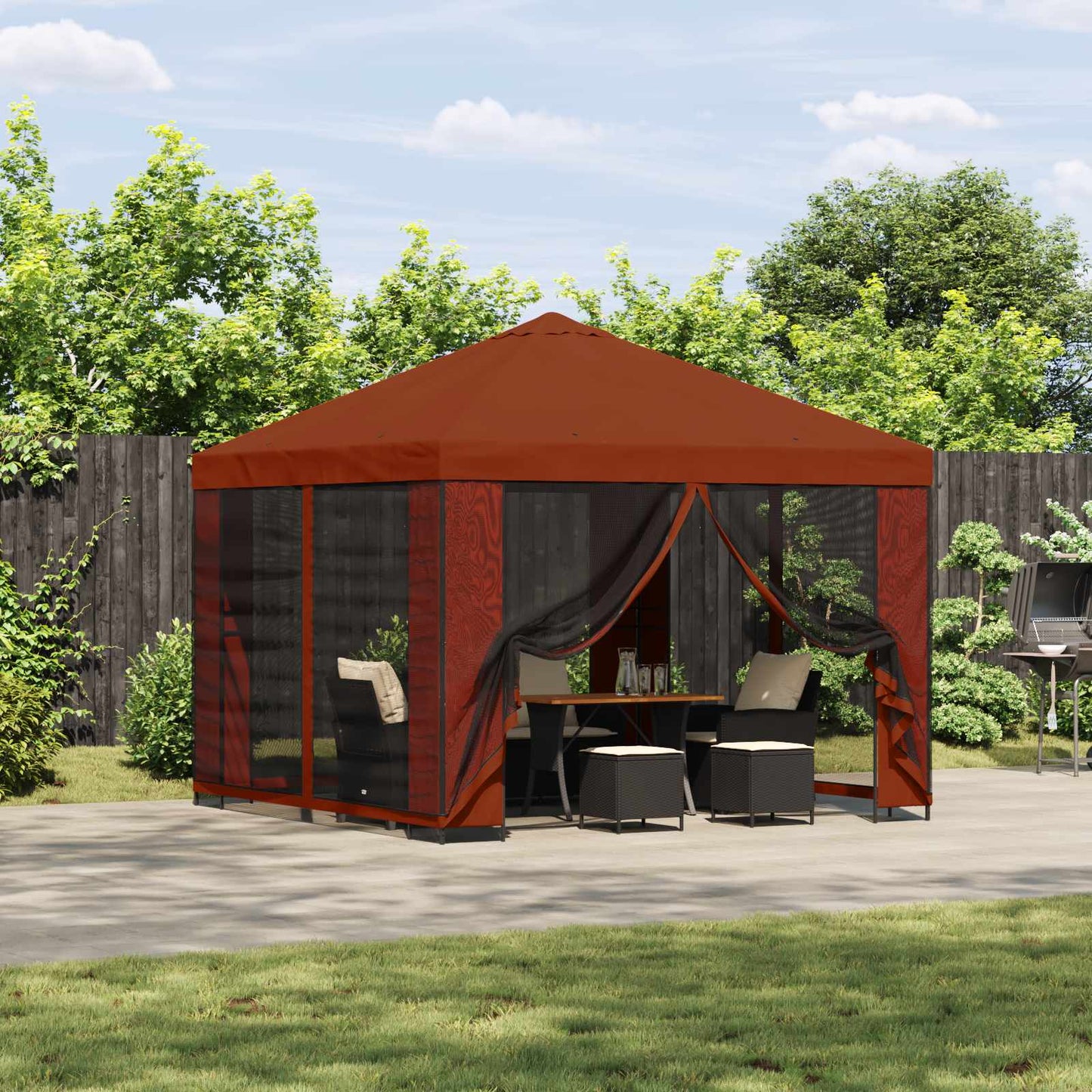 vidaXL Garden Gazebo with Sidewalls 3 x 3 m Terracotta 1