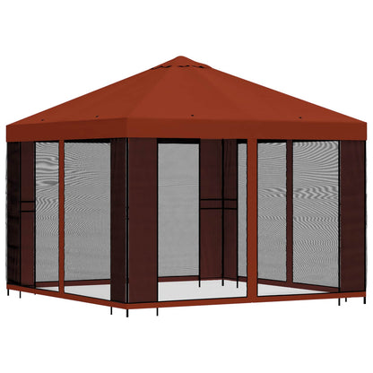 vidaXL Garden Gazebo with Sidewalls 3 x 3 m Terracotta 3