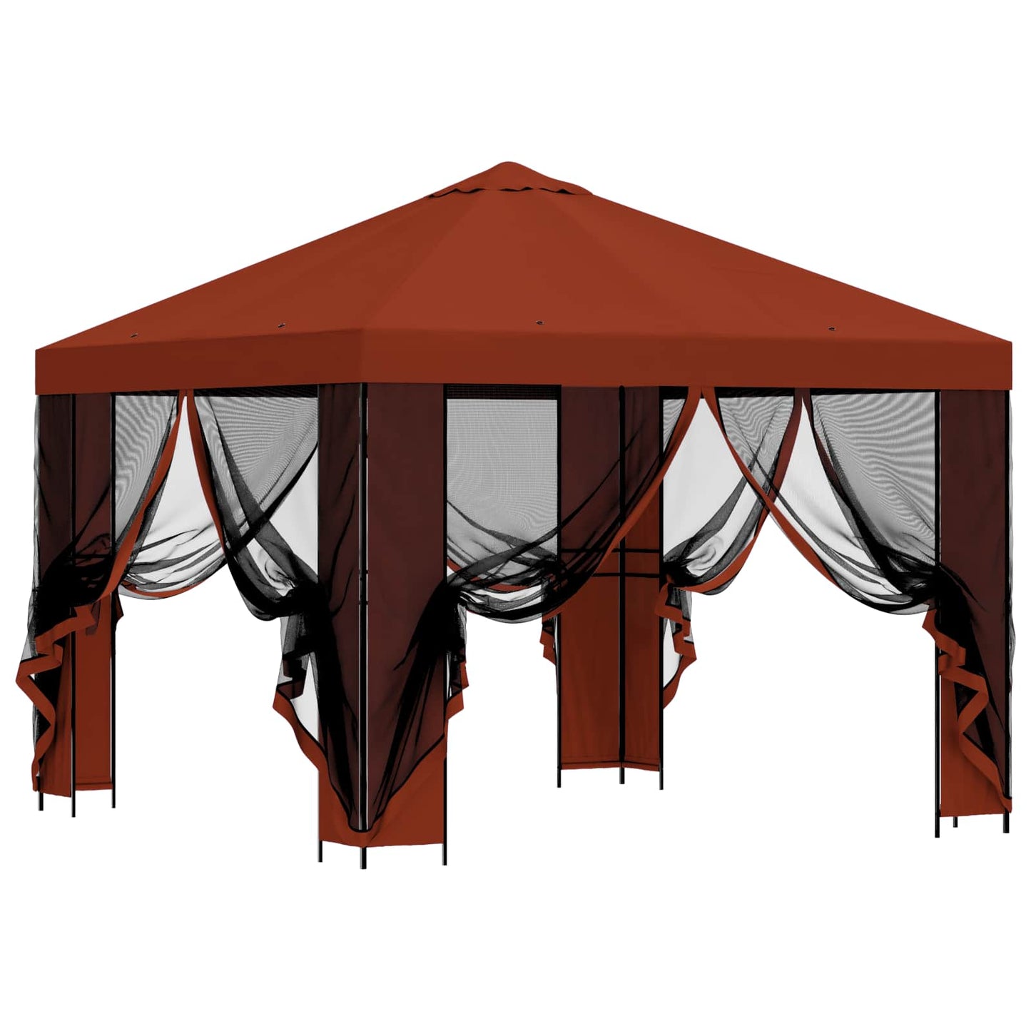 vidaXL Garden Gazebo with Sidewalls 3 x 3 m Terracotta 4