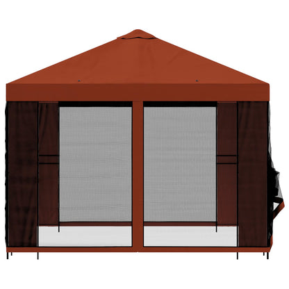 vidaXL Garden Gazebo with Sidewalls 3 x 3 m Terracotta 6