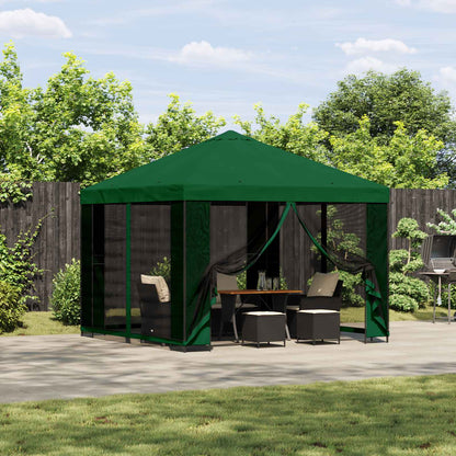 vidaXL Garden Gazebo with Sidewalls 3 x 3 m Green Polyester and Steel 1