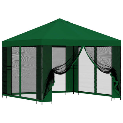 vidaXL Garden Gazebo with Sidewalls 3 x 3 m Green Polyester and Steel 2