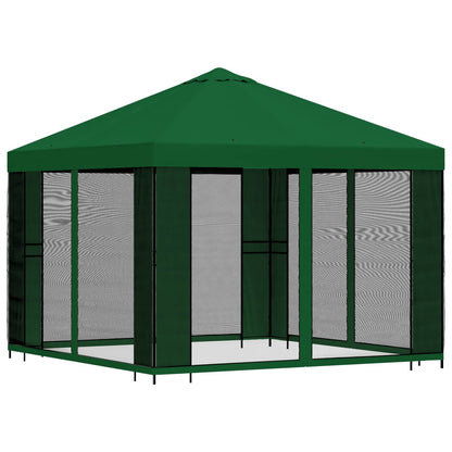 vidaXL Garden Gazebo with Sidewalls 3 x 3 m Green Polyester and Steel 3