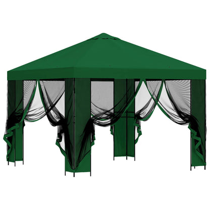 vidaXL Garden Gazebo with Sidewalls 3 x 3 m Green Polyester and Steel 4