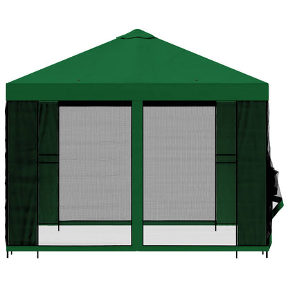 vidaXL Garden Gazebo with Sidewalls 3 x 3 m Green Polyester and Steel 6