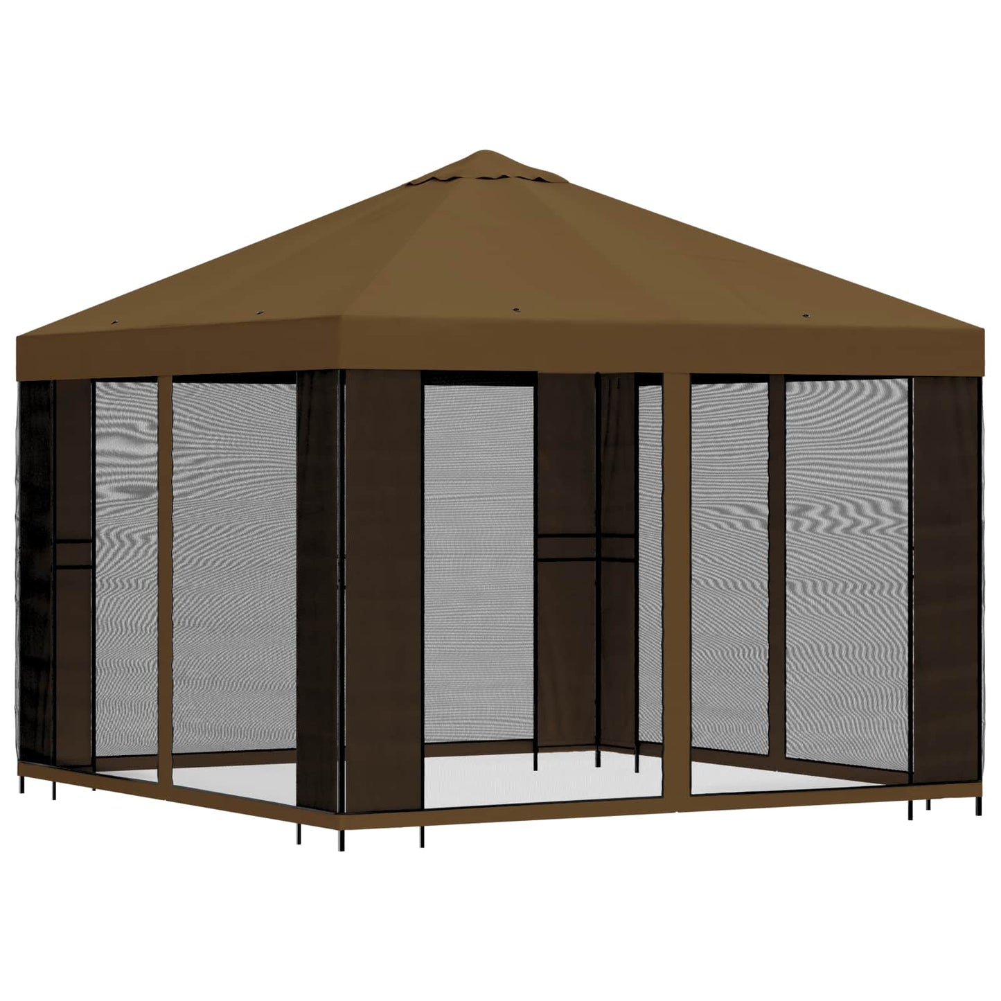vidaXL Garden Gazebo with Sidewalls 3 x 3 m Taupe Polyester and Steel 3