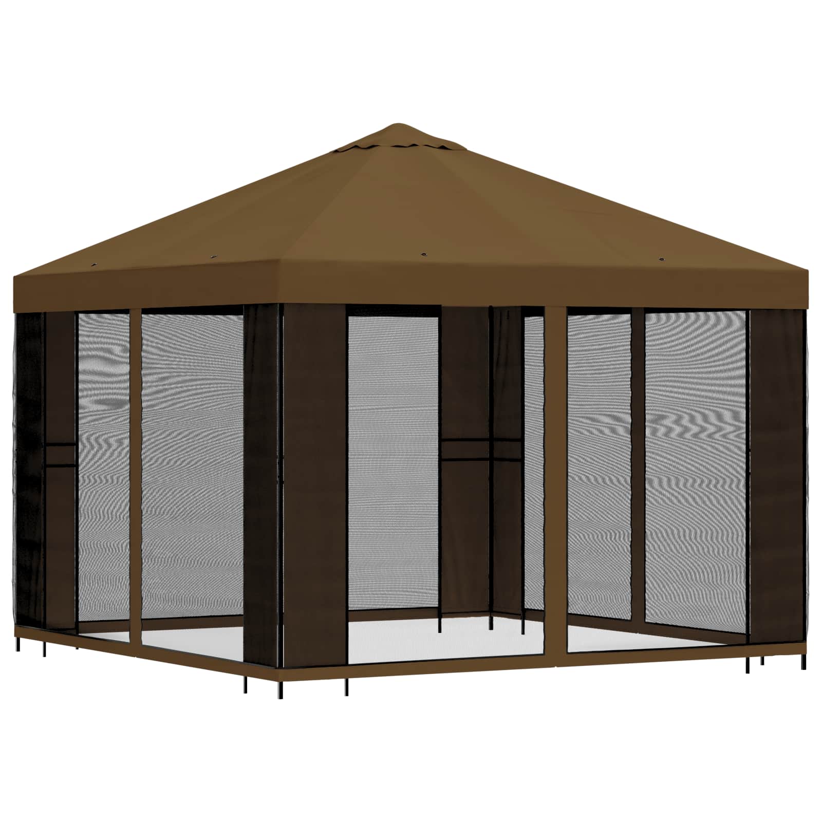 vidaXL Garden Gazebo with Sidewalls 3 x 3 m Taupe Polyester and Steel 3