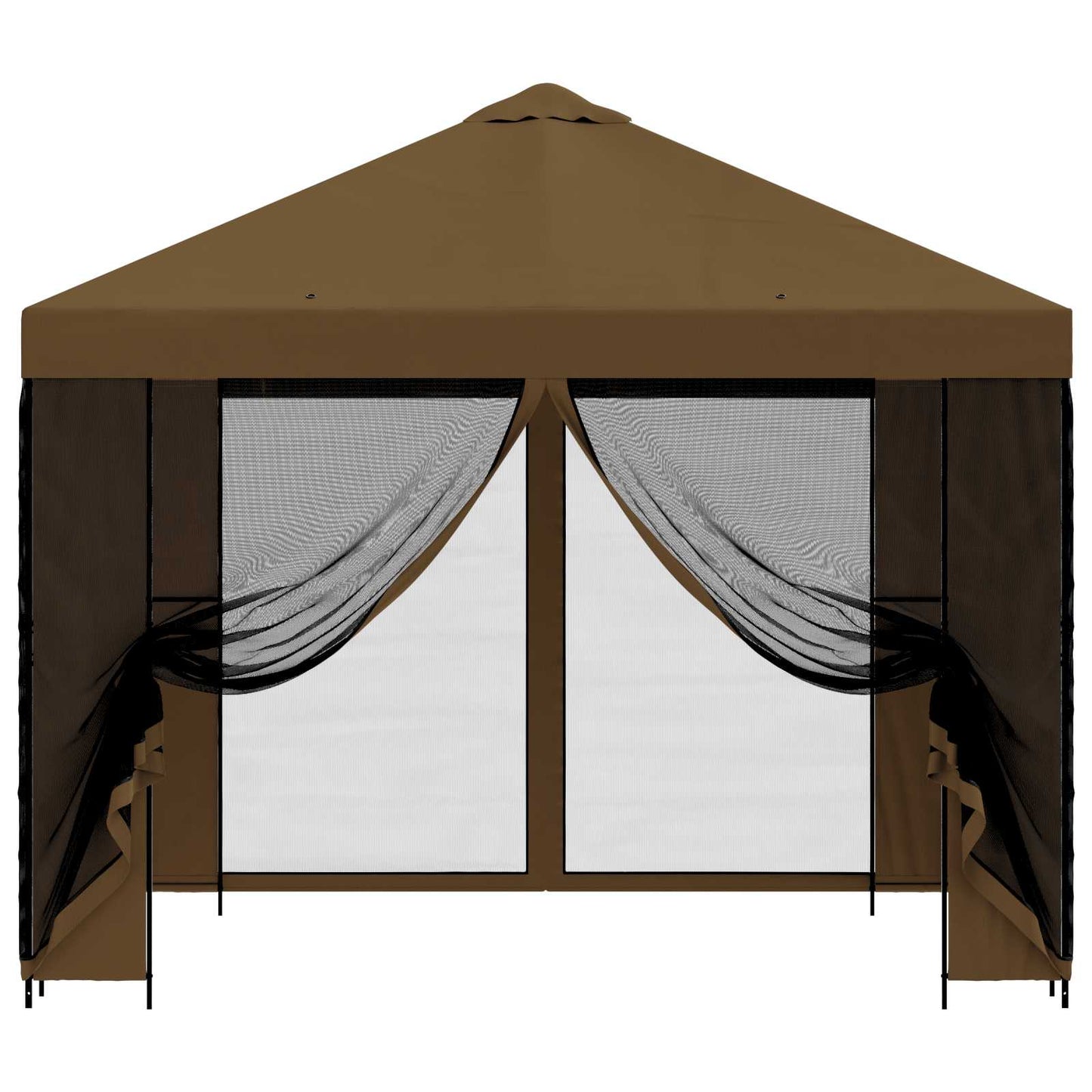vidaXL Garden Gazebo with Sidewalls 3 x 3 m Taupe Polyester and Steel 5