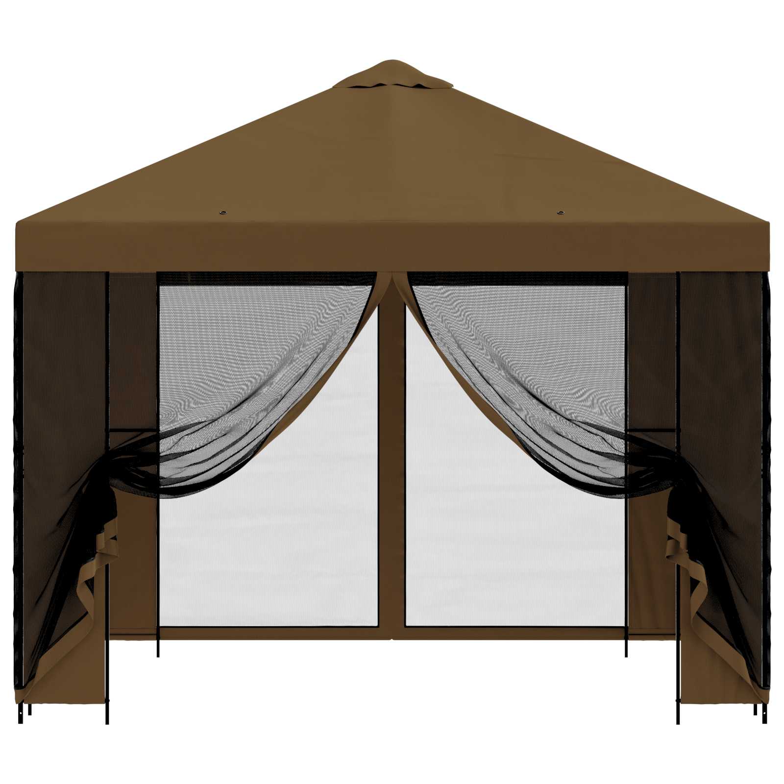 vidaXL Garden Gazebo with Sidewalls 3 x 3 m Taupe Polyester and Steel 5