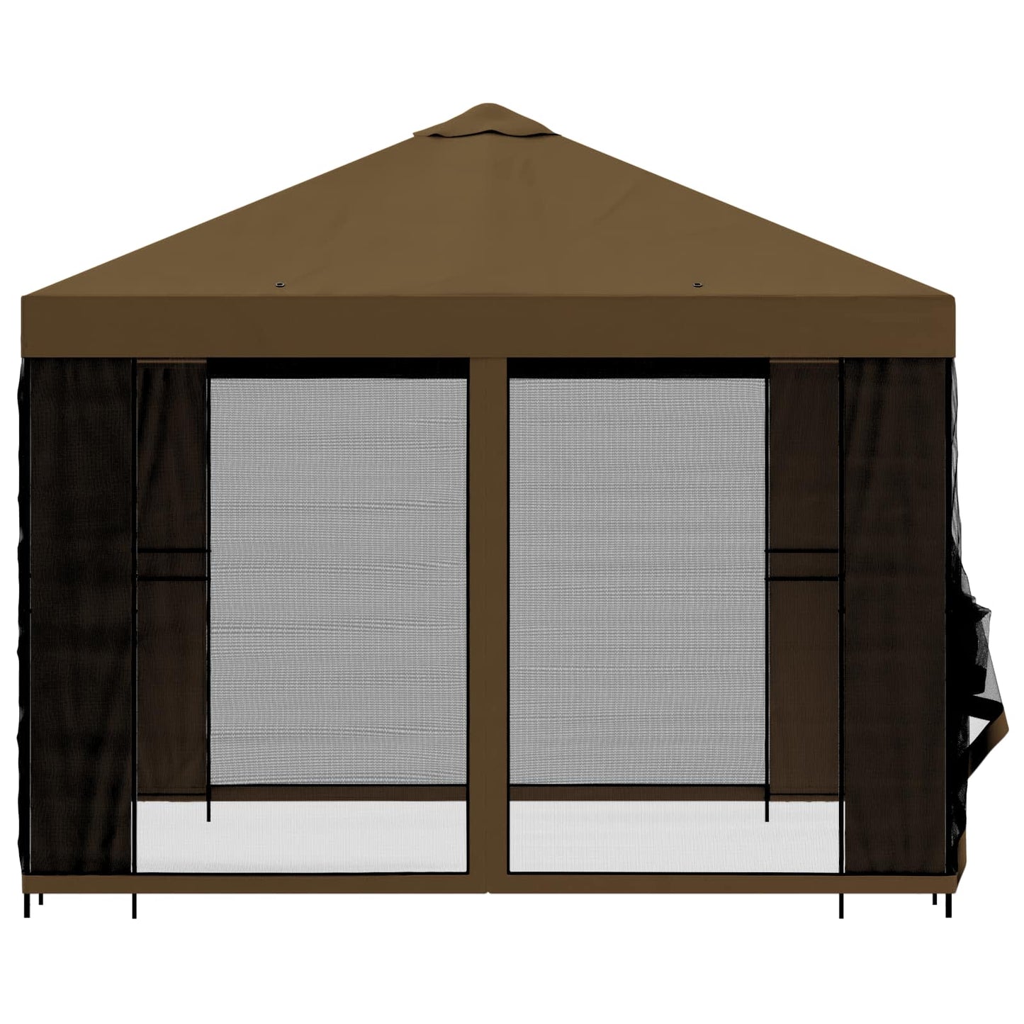 vidaXL Garden Gazebo with Sidewalls 3 x 3 m Taupe Polyester and Steel 6