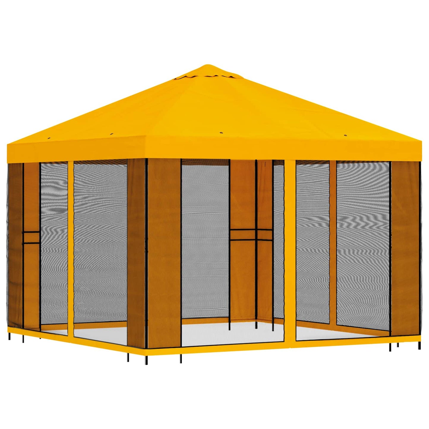 vidaXL Garden Gazebo with Sidewalls 3 x 3 m Yellow Polyester and Steel 3