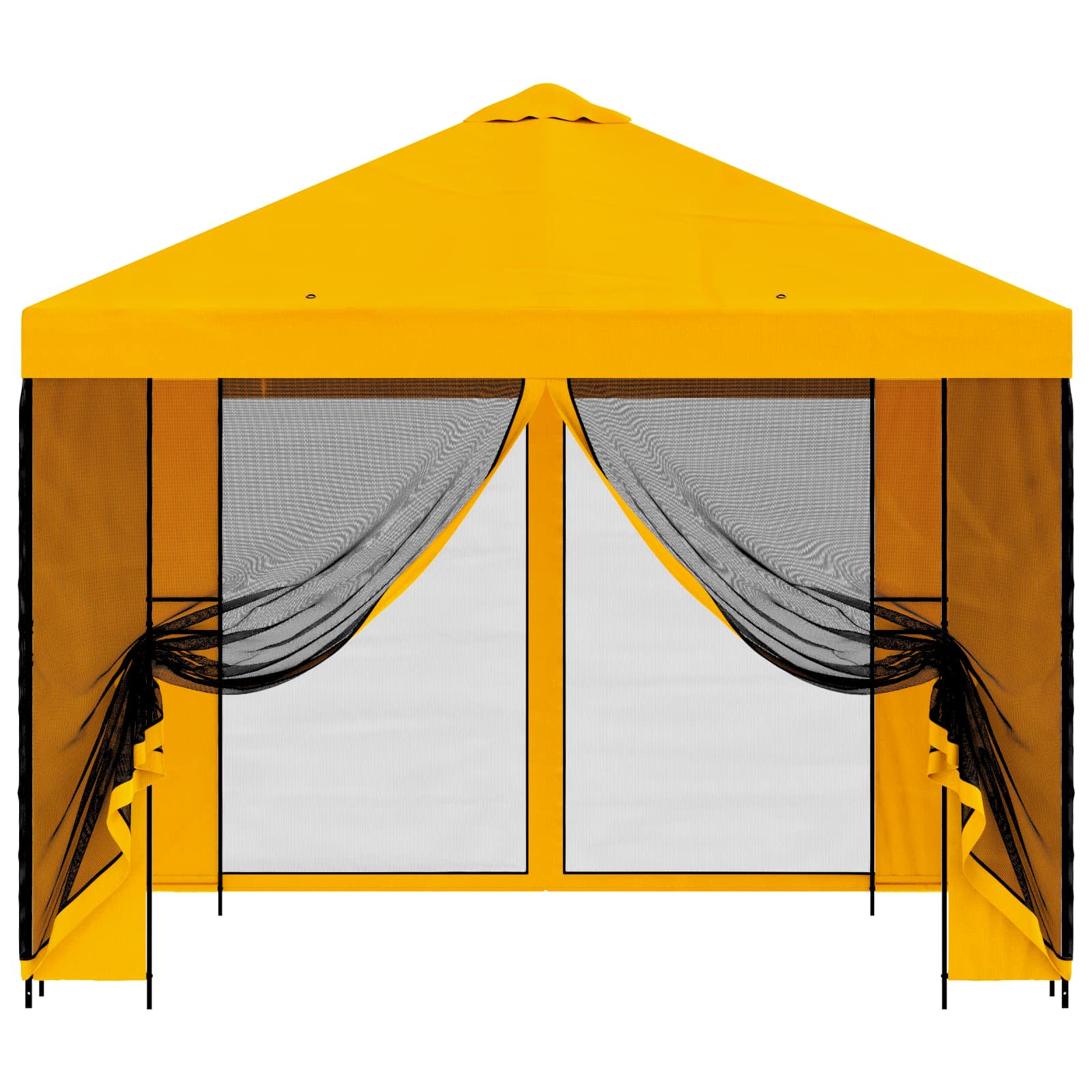 vidaXL Garden Gazebo with Sidewalls 3 x 3 m Yellow Polyester and Steel 5
