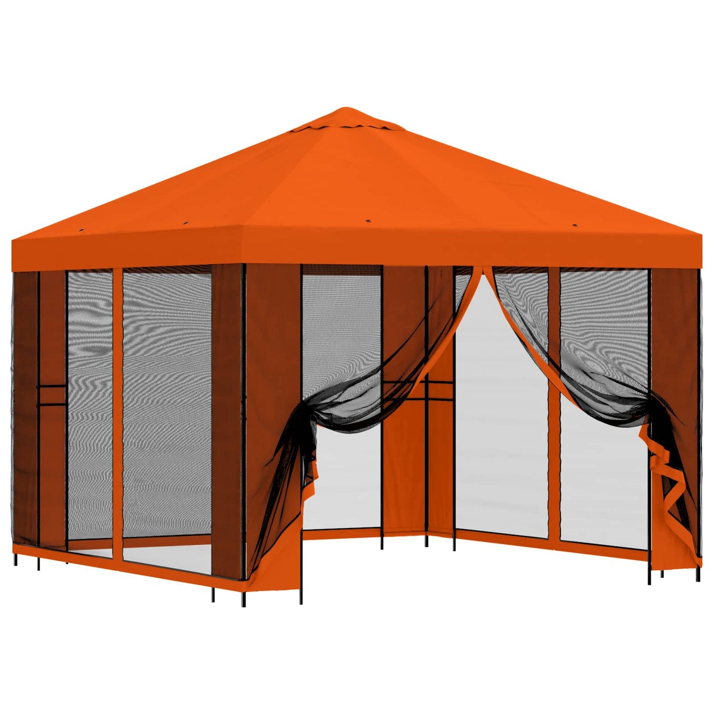vidaXL Garden Gazebo with Sidewalls 3 x 3 m Orange Polyester and Steel 2