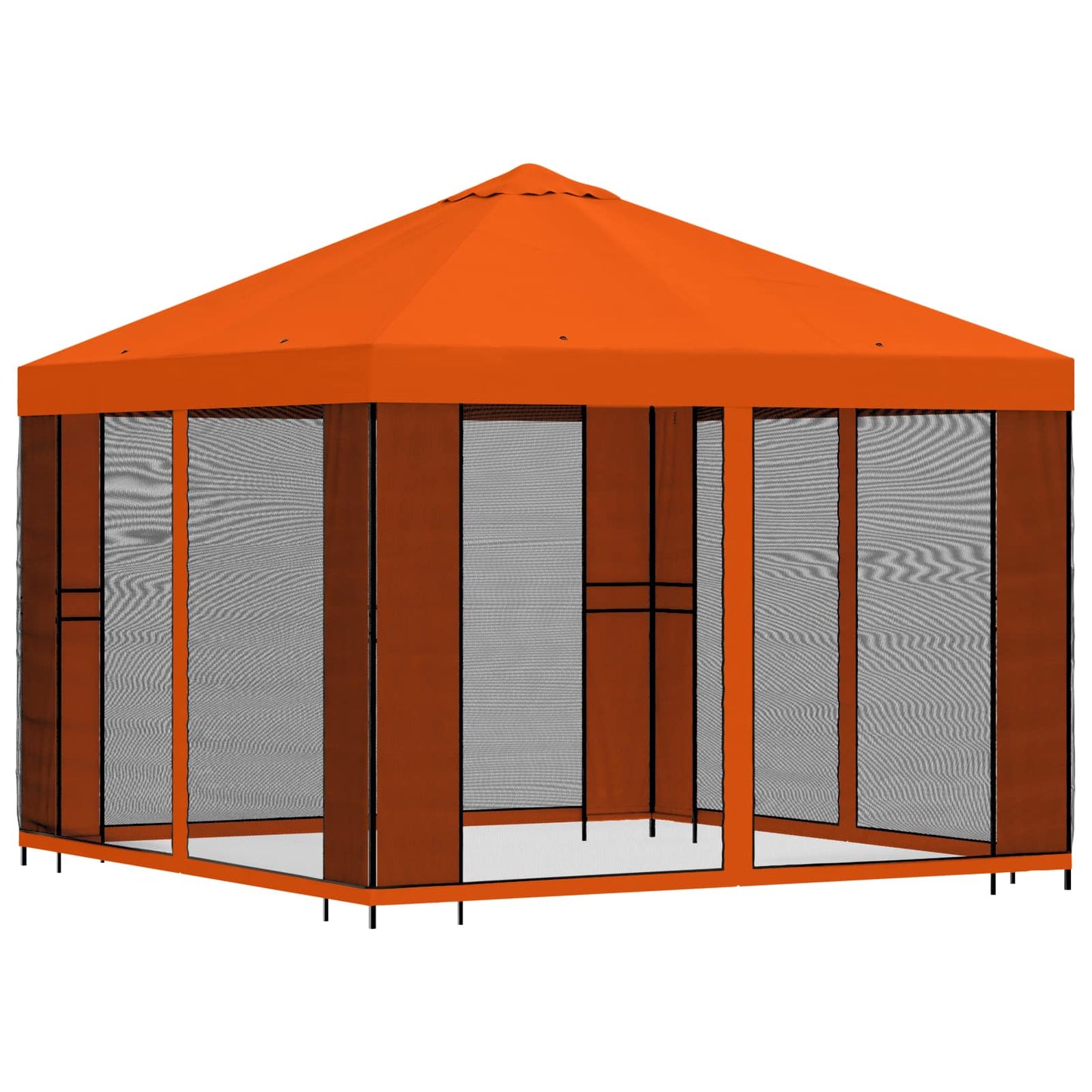 vidaXL Garden Gazebo with Sidewalls 3 x 3 m Orange Polyester and Steel 3