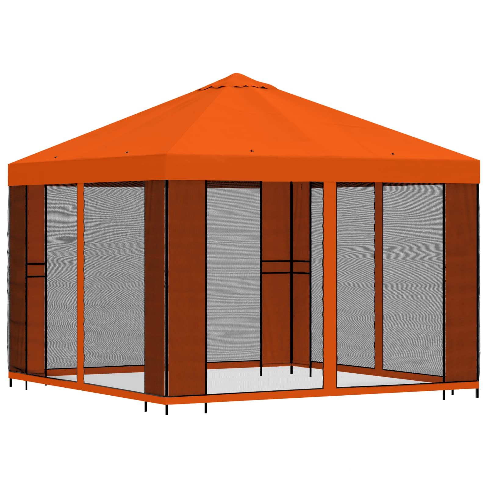 vidaXL Garden Gazebo with Sidewalls 3 x 3 m Orange Polyester and Steel 3