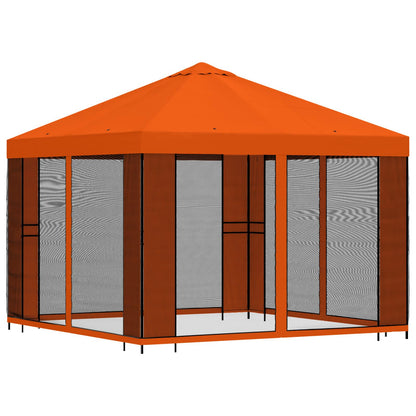 vidaXL Garden Gazebo with Sidewalls 3 x 3 m Orange Polyester and Steel 3