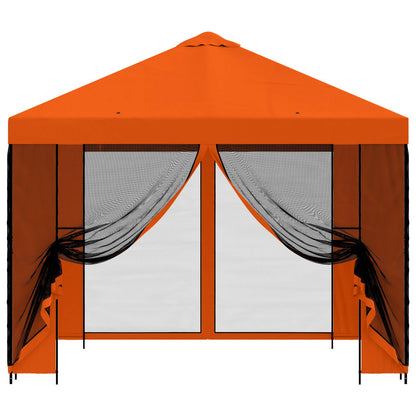 vidaXL Garden Gazebo with Sidewalls 3 x 3 m Orange Polyester and Steel 5