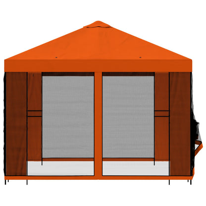 vidaXL Garden Gazebo with Sidewalls 3 x 3 m Orange Polyester and Steel 6