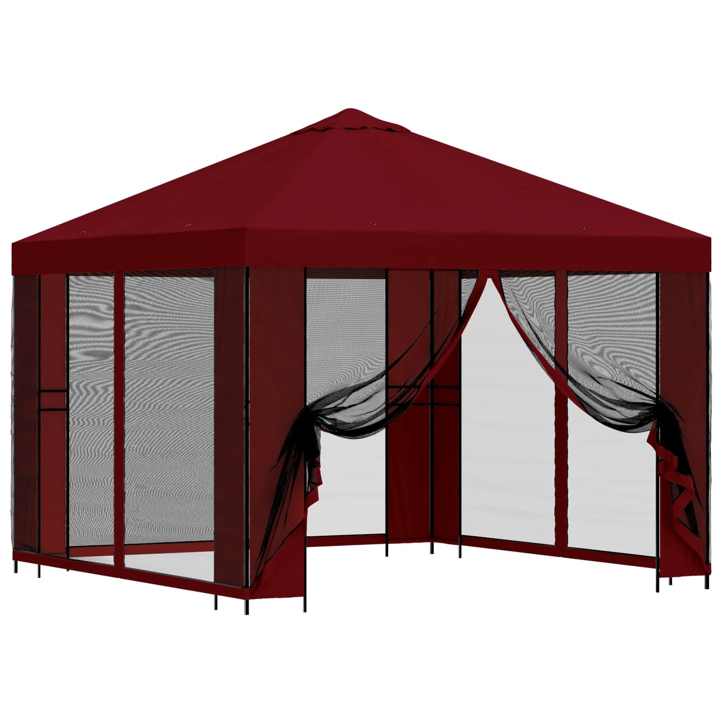 vidaXL Garden Gazebo with Sidewalls 3 x 3 m Burgundy 2