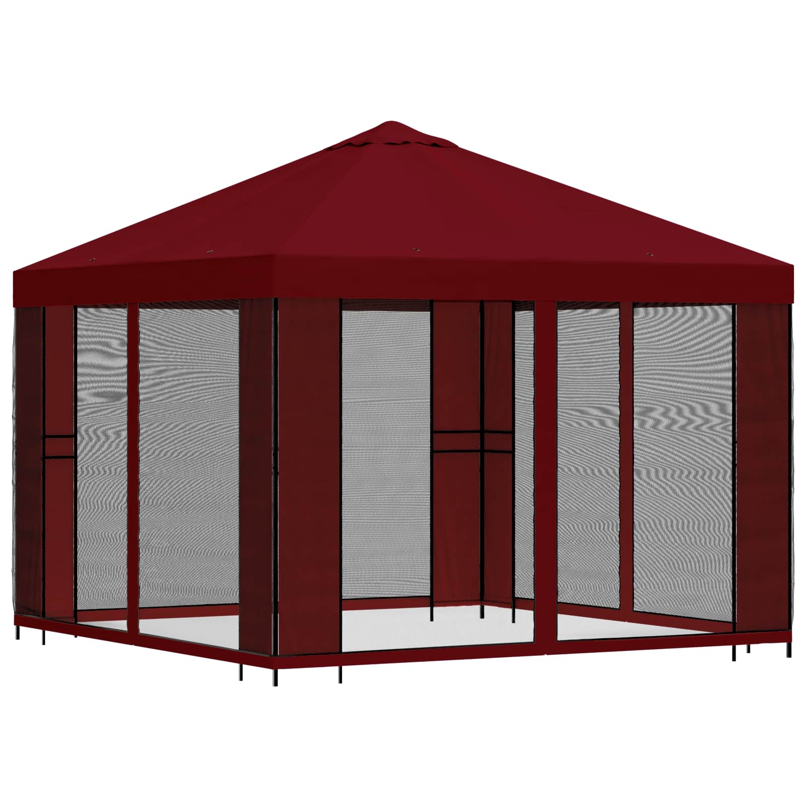 vidaXL Garden Gazebo with Sidewalls 3 x 3 m Burgundy 3