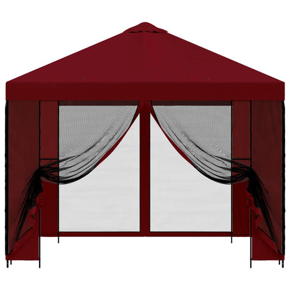 vidaXL Garden Gazebo with Sidewalls 3 x 3 m Burgundy 5