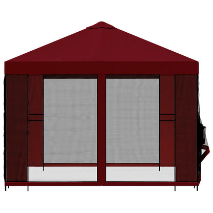 vidaXL Garden Gazebo with Sidewalls 3 x 3 m Burgundy 6