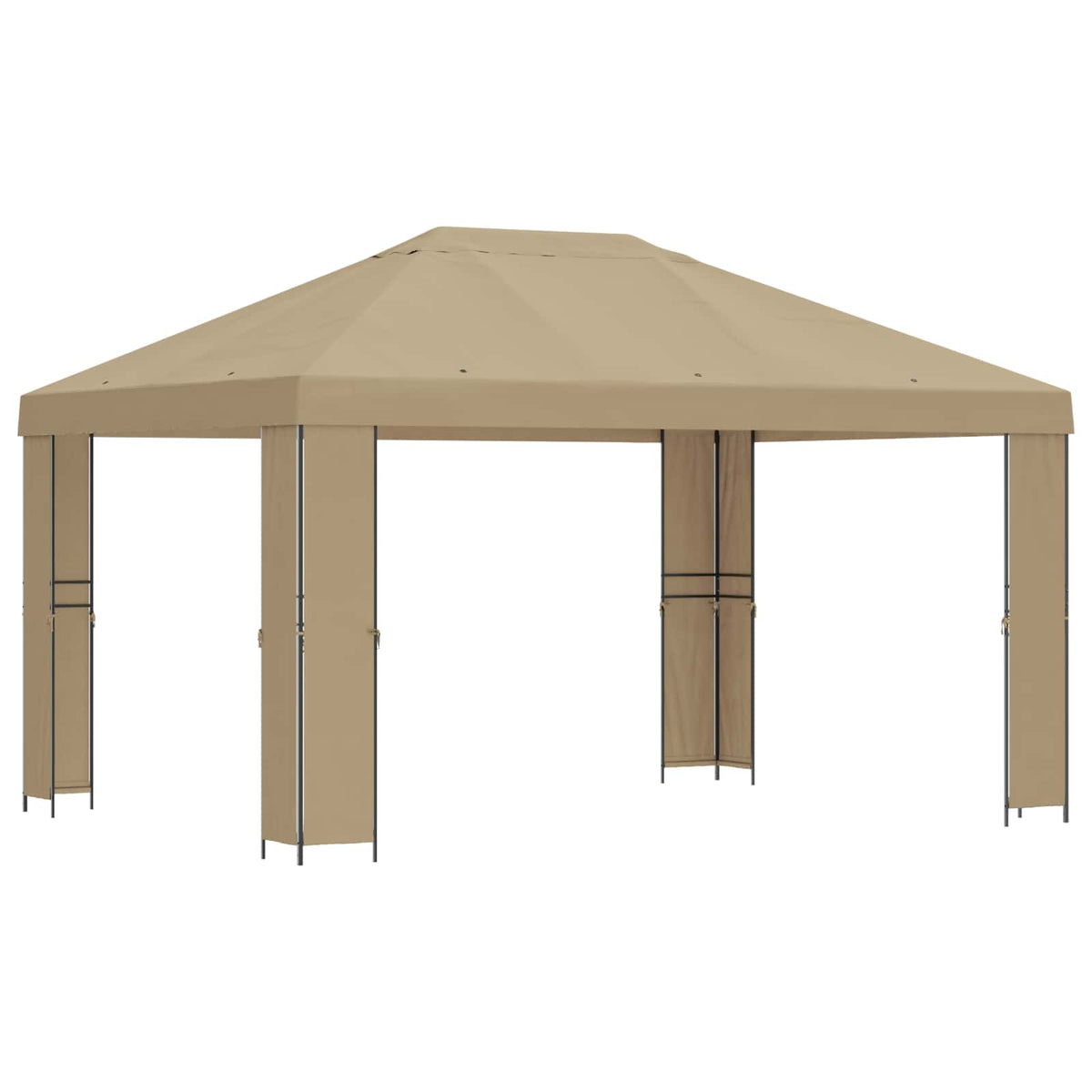 vidaXL Gazebo 4 x 3 m Beige Polyester and Steel 190 gsm 2