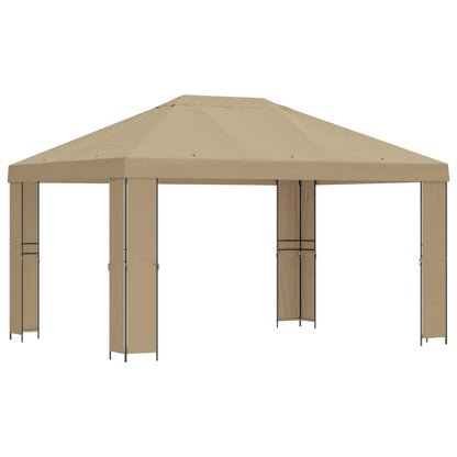 vidaXL Gazebo 4 x 3 m Beige Polyester and Steel 190 gsm 2