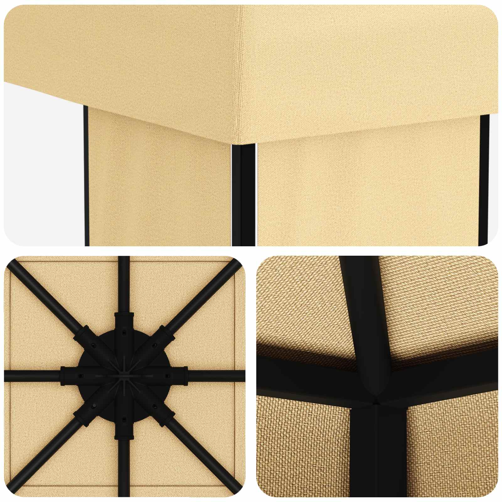 vidaXL Gazebo 4 x 3 m Cream Polyester and Steel 190 gsm 5