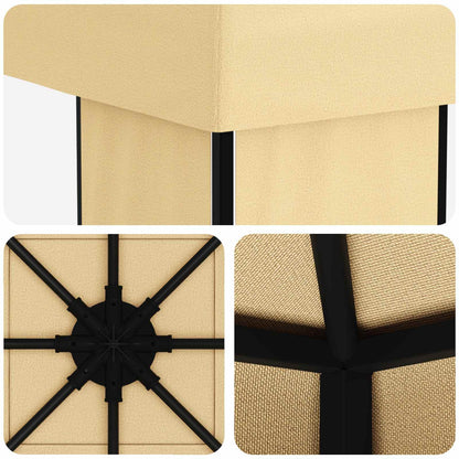 vidaXL Gazebo 4 x 3 m Cream Polyester and Steel 190 gsm 5