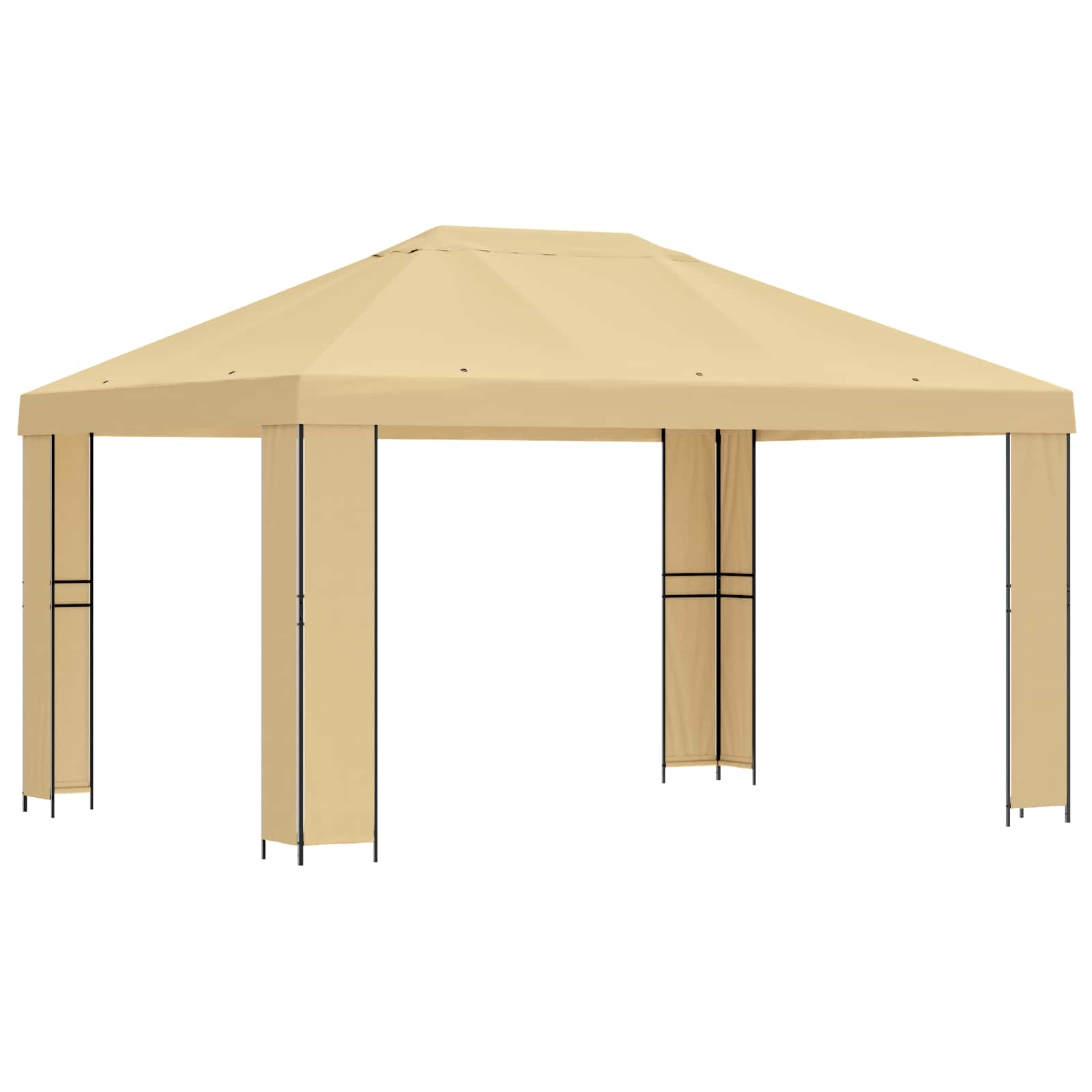 vidaXL Gazebo 4 x 3 m Cream Polyester and Steel 190 gsm 2