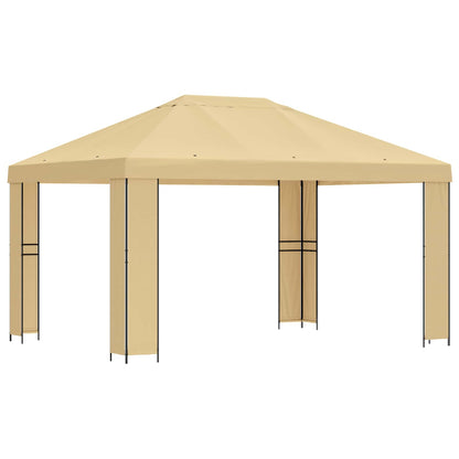 vidaXL Gazebo 4 x 3 m Cream Polyester and Steel 190 gsm 2