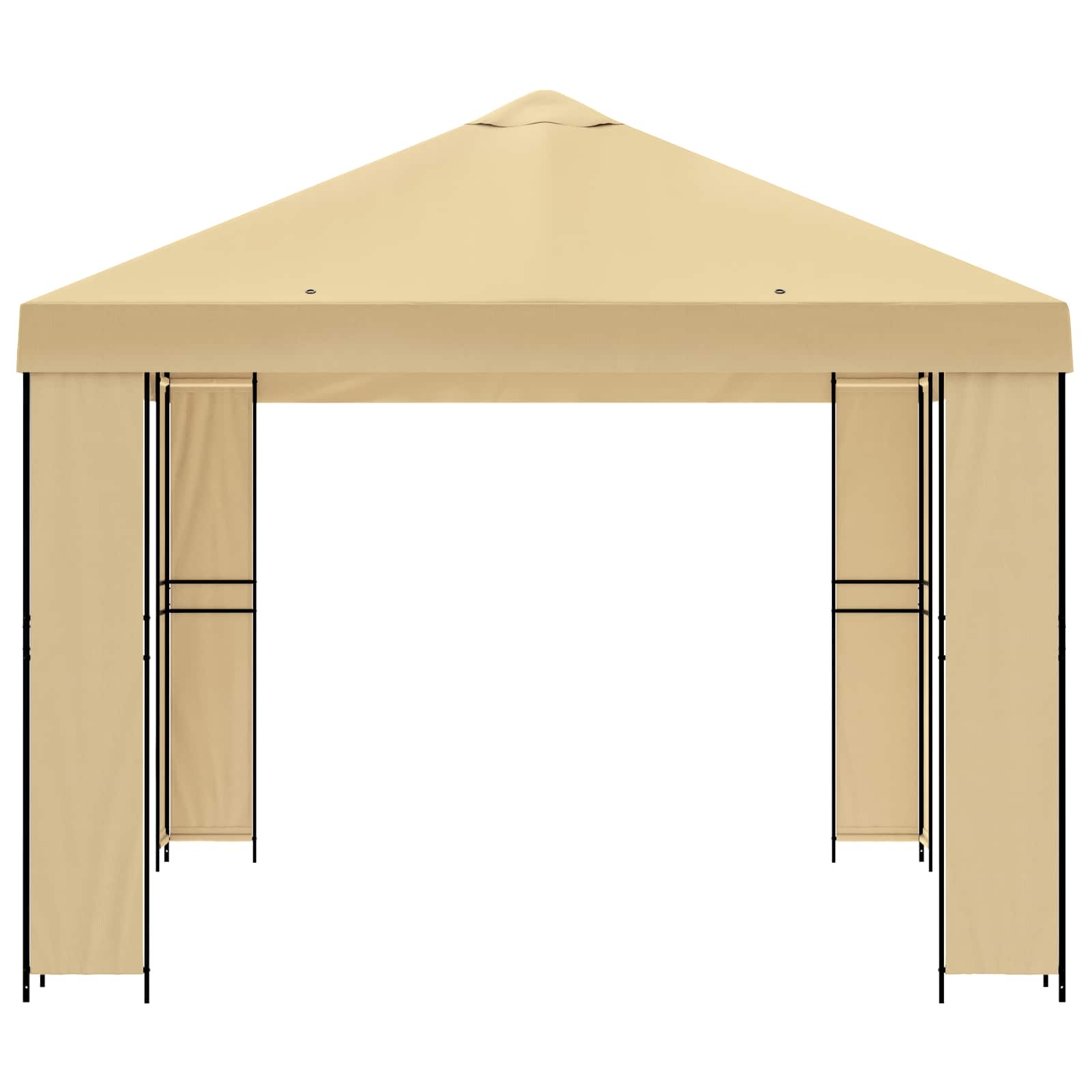vidaXL Gazebo 4 x 3 m Cream Polyester and Steel 190 gsm 4