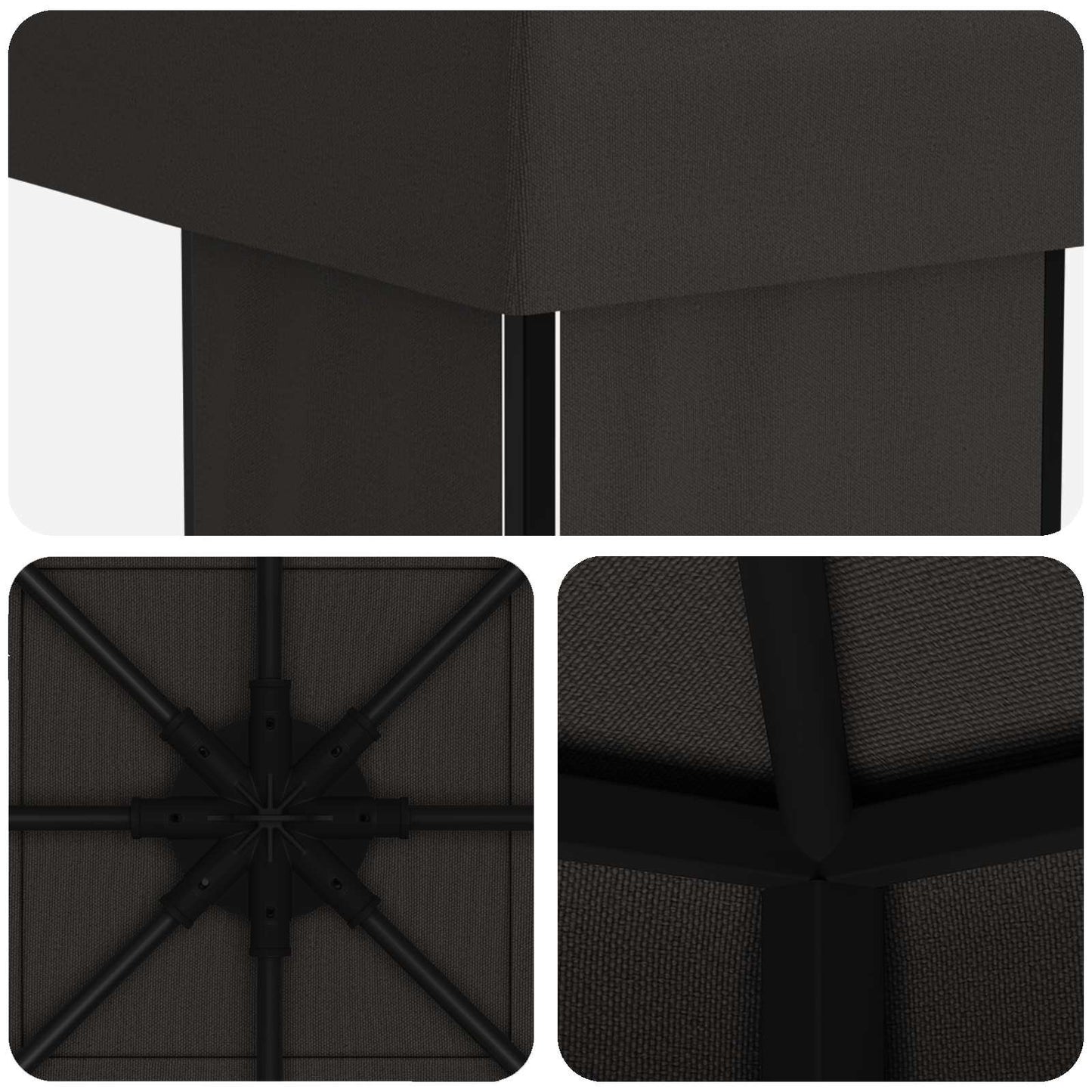 vidaXL Gazebo 4 x 3 m Anthracite Polyester and Steel 190 gsm 5