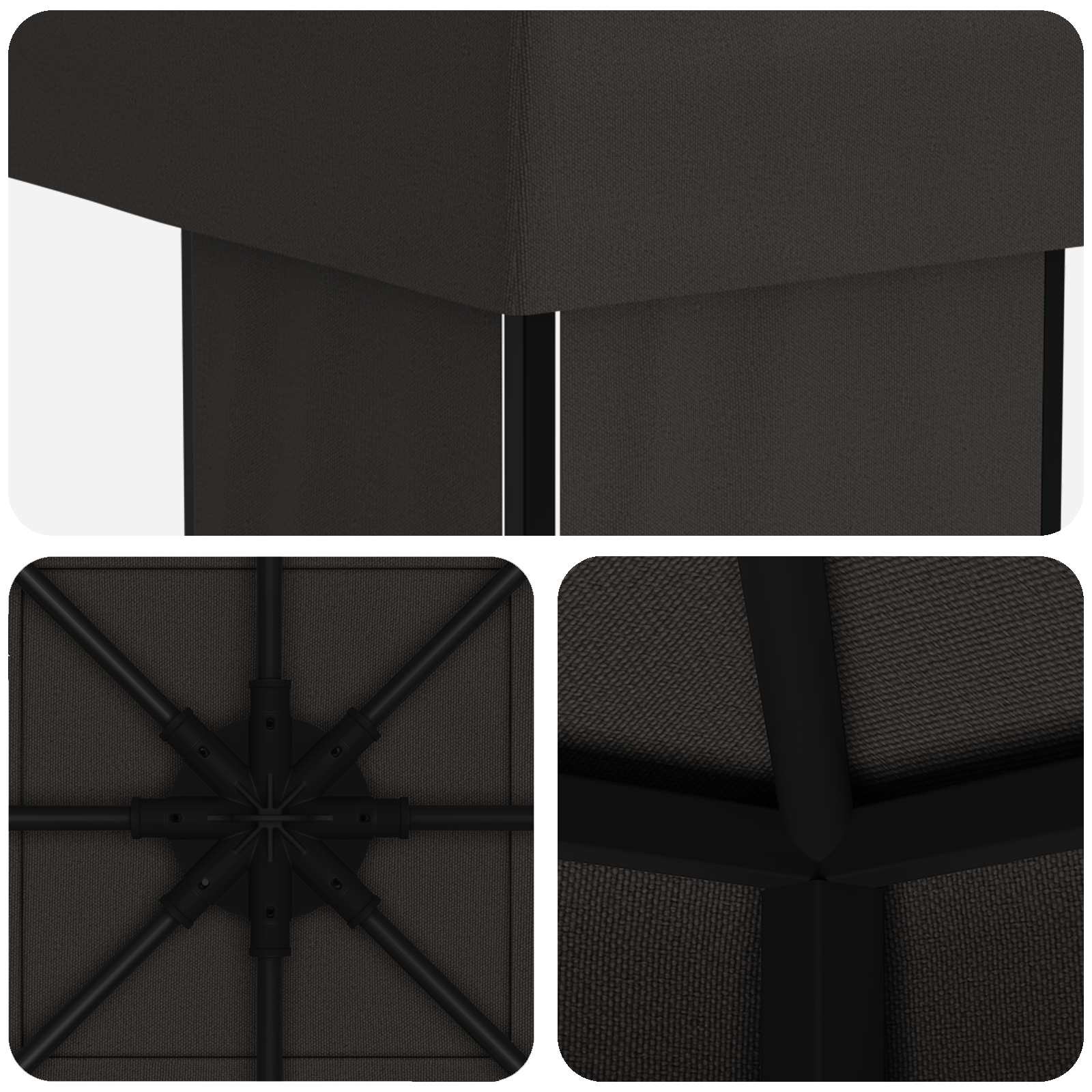vidaXL Gazebo 4 x 3 m Anthracite Polyester and Steel 190 gsm 5