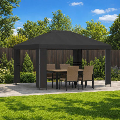 vidaXL Gazebo 4 x 3 m Anthracite Polyester and Steel 190 gsm 1
