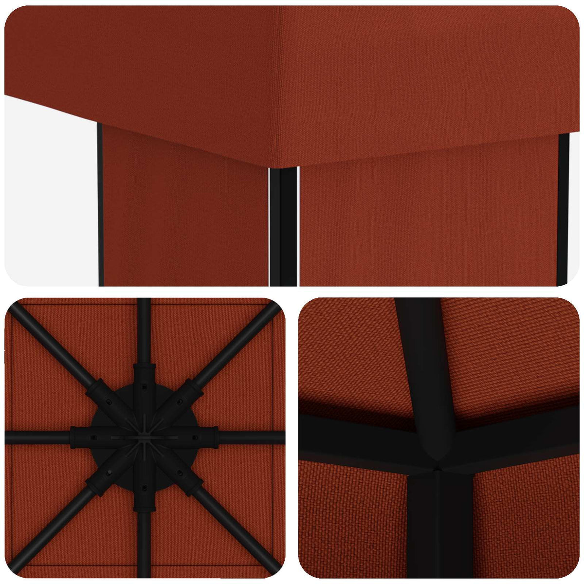 vidaXL Gazebo 4 x 3 m Terracotta Polyester and Steel 190 gsm 5