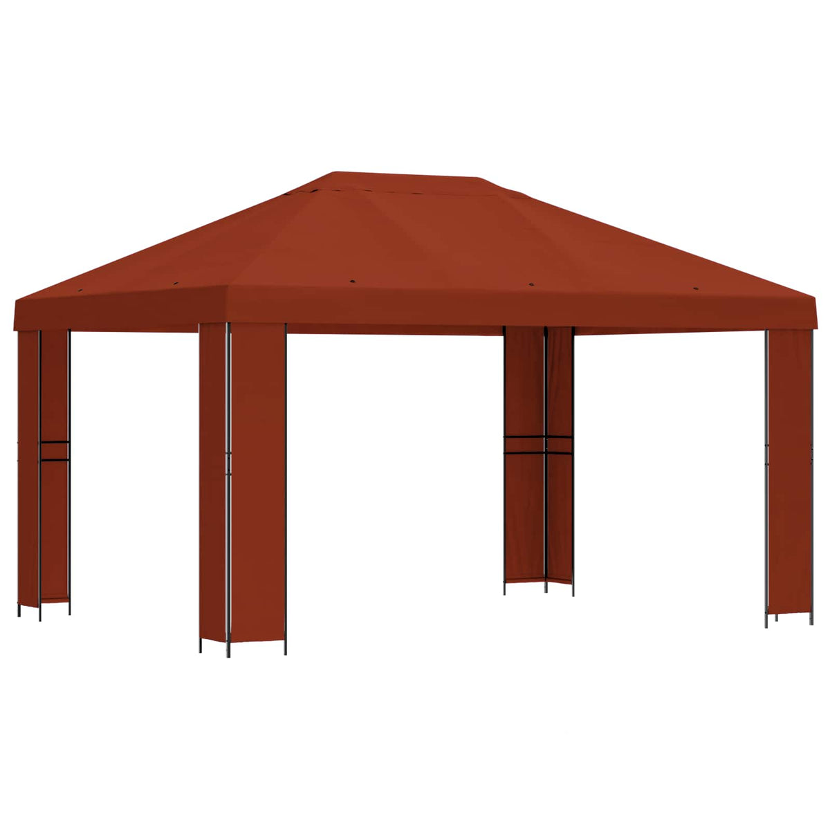 vidaXL Gazebo 4 x 3 m Terracotta Polyester and Steel 190 gsm 2