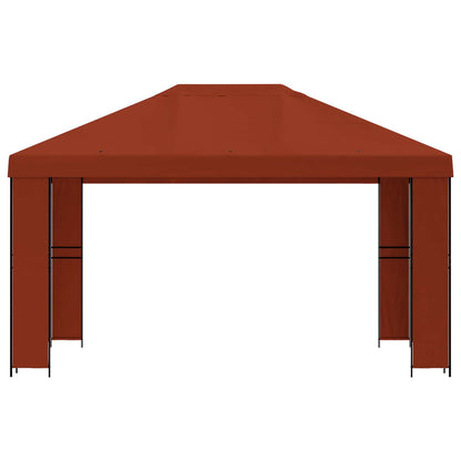 vidaXL Gazebo 4 x 3 m Terracotta Polyester and Steel 190 gsm 3