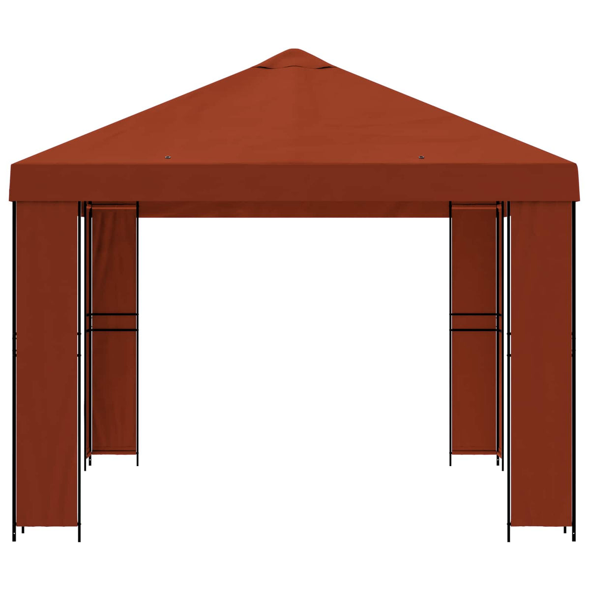 vidaXL Gazebo 4 x 3 m Terracotta Polyester and Steel 190 gsm 4