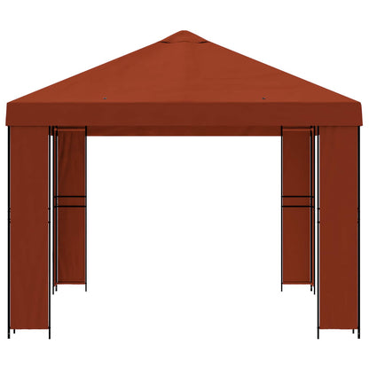 vidaXL Gazebo 4 x 3 m Terracotta Polyester and Steel 190 gsm 4