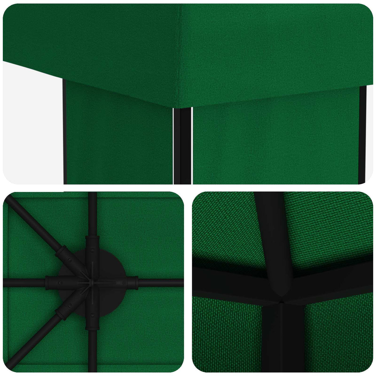 vidaXL Gazebo 4 x 3 m Green Polyester and Steel 190 gsm 5