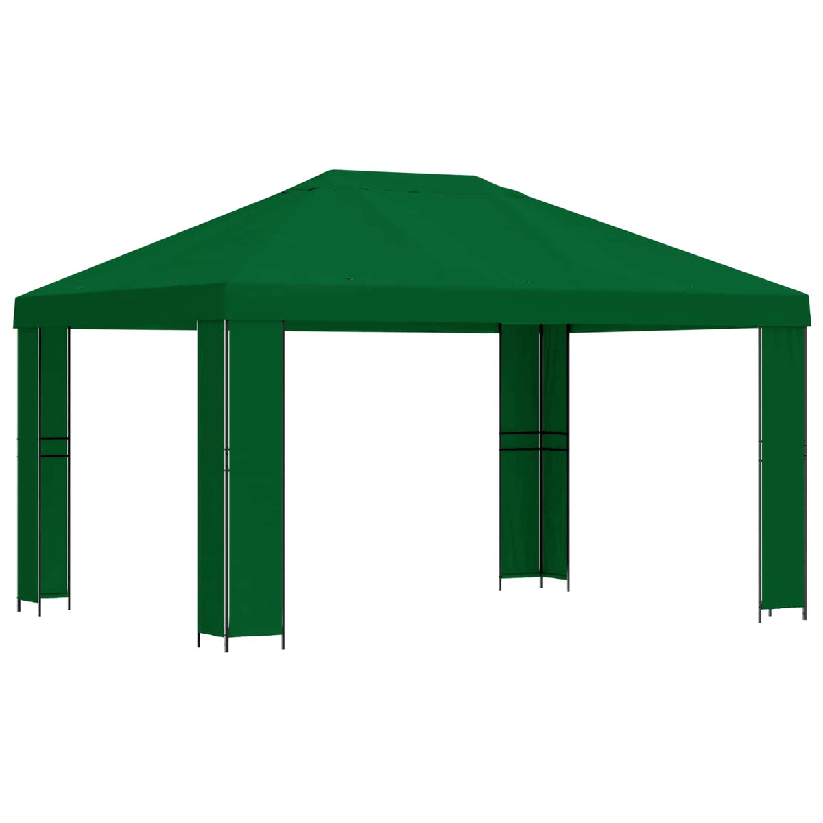 vidaXL Gazebo 4 x 3 m Green Polyester and Steel 190 gsm 2