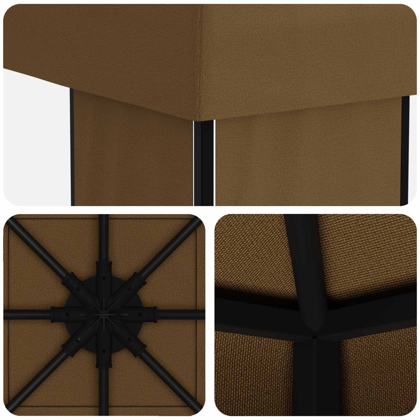 vidaXL Gazebo 4 x 3 m Taupe Polyester and Steel 190 gsm 5